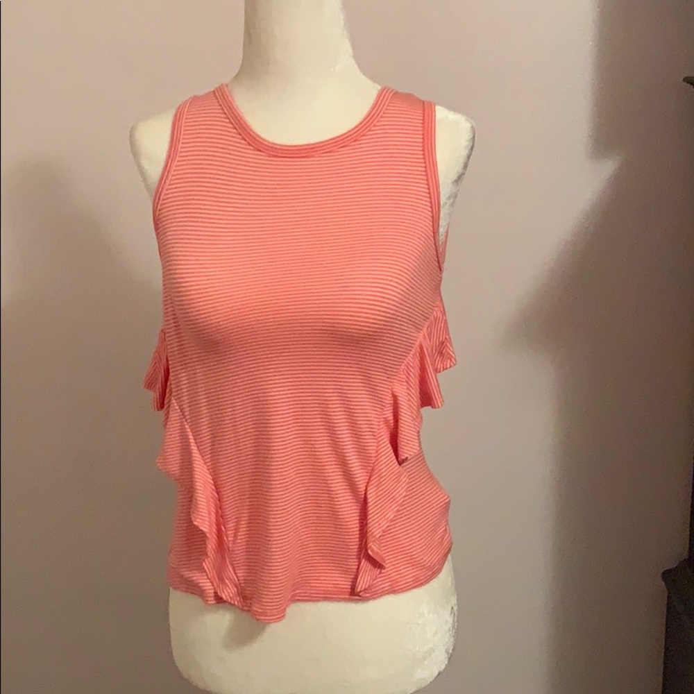 Pink striped petite shirt